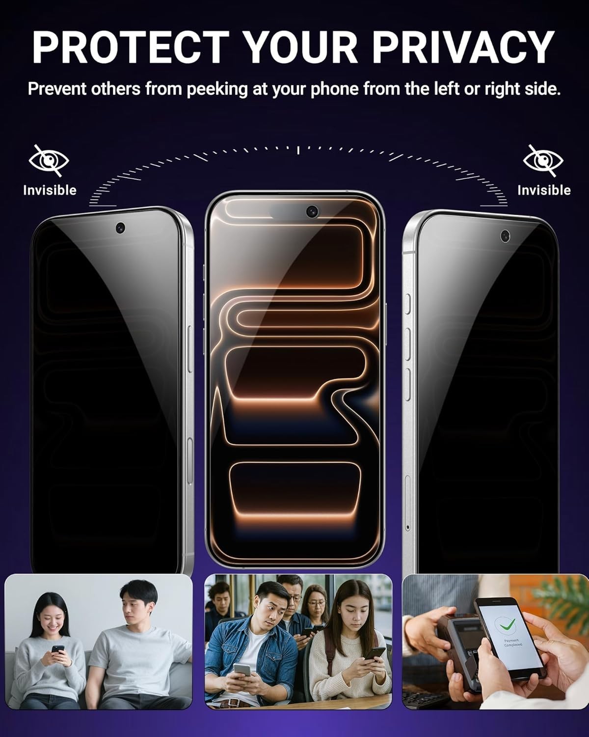 Privacy Screen Protector Tempered For iPhone 17 16 15 14 13 12 11 Pro Max Plus