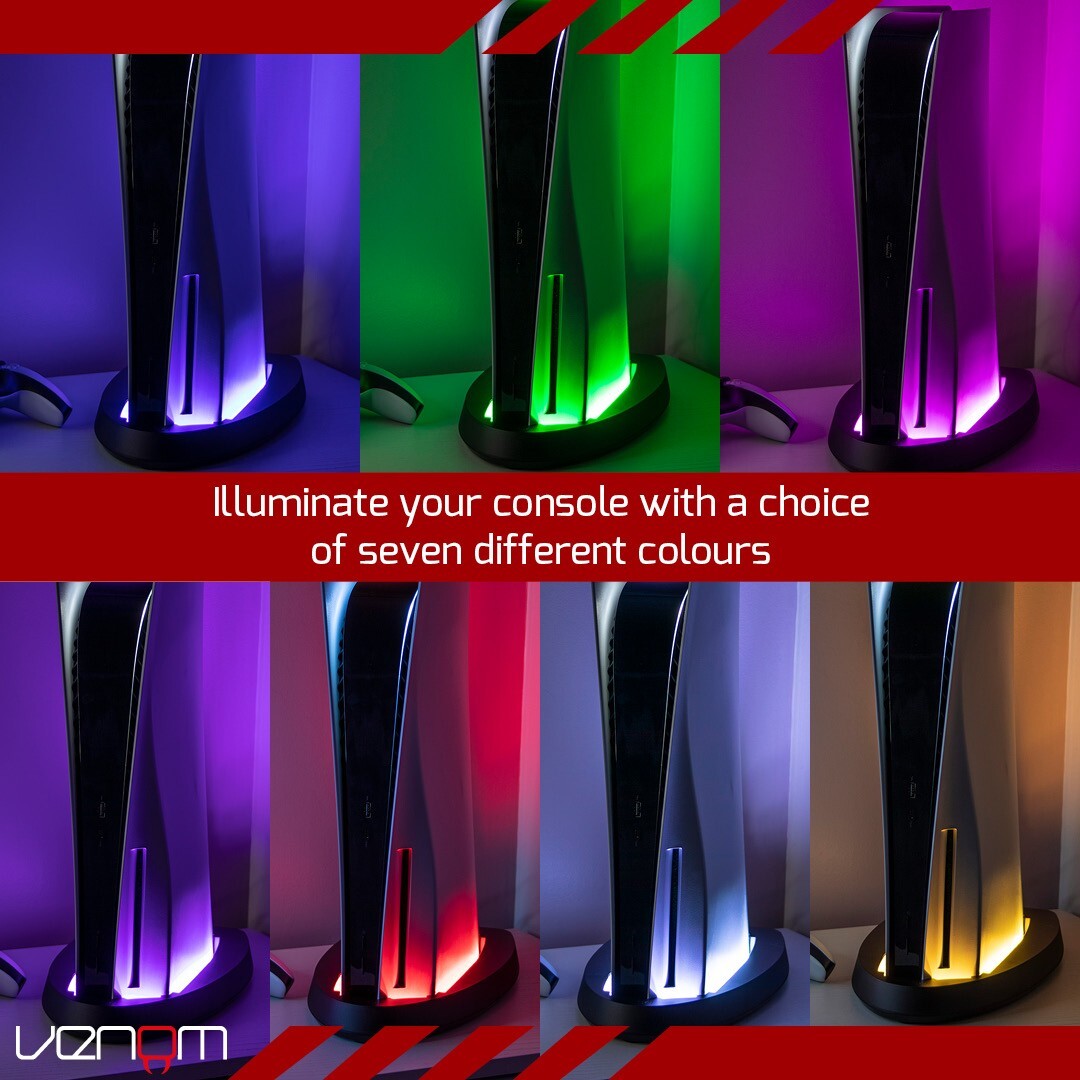 Console Stand with Multi Colour LED Lights for PS5 / PS5 Slim