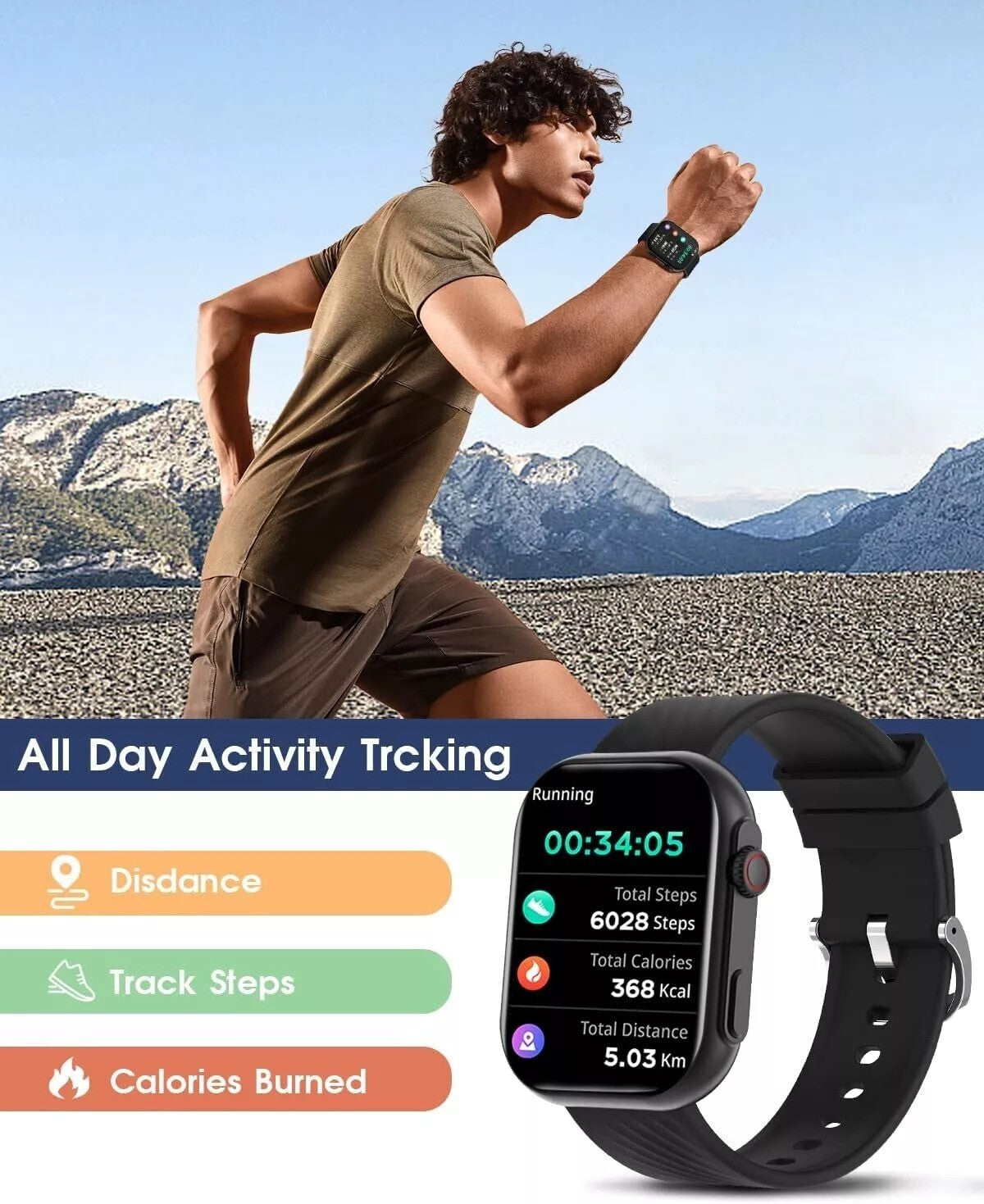 Unisex Sports Smart Watches with fitness tracker, Blood presure and heart rate