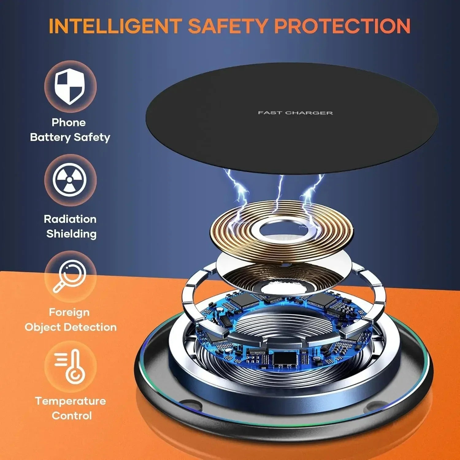 100W Fast Wireless Charger Charging Pad For Universal