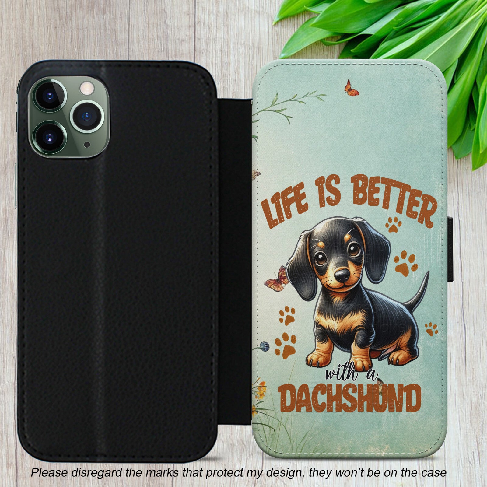 Sausage Dog Flip Case For iPhone Samsung Google