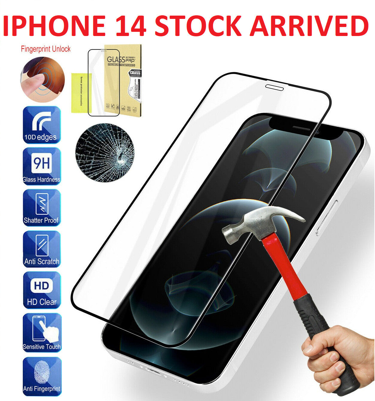 Full Cover TEMPERED Glass For iPhone 17 16 15 14 12 13 PRO MAX Screen Protector
