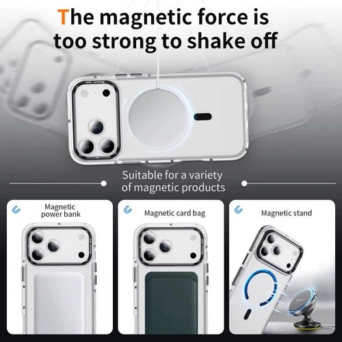 Case For Apple iPhone 17 16 15 Pro Max + Magnetic Clear Lens Stand Bumper Cover